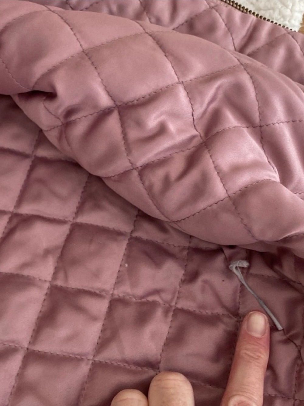 Abercrombie & Fitch quilted lined fleece (cream/rose) XS - Picture 5 of 14
